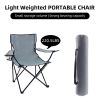 YSSOA Portable Folding Grey Camping Chair; 1-Pack